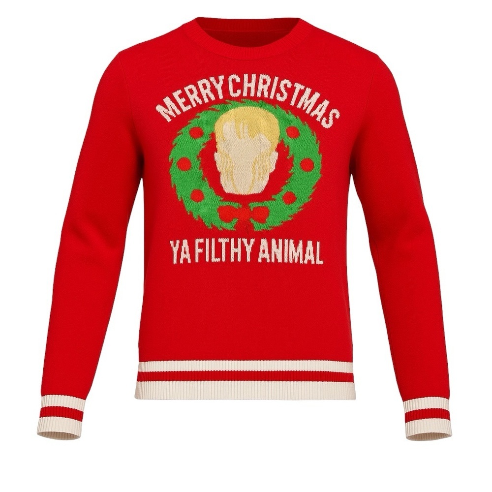 Home Alone “Merry Christmas Ya Filthy Animal” Sweater – Kids Sz L (14/16)